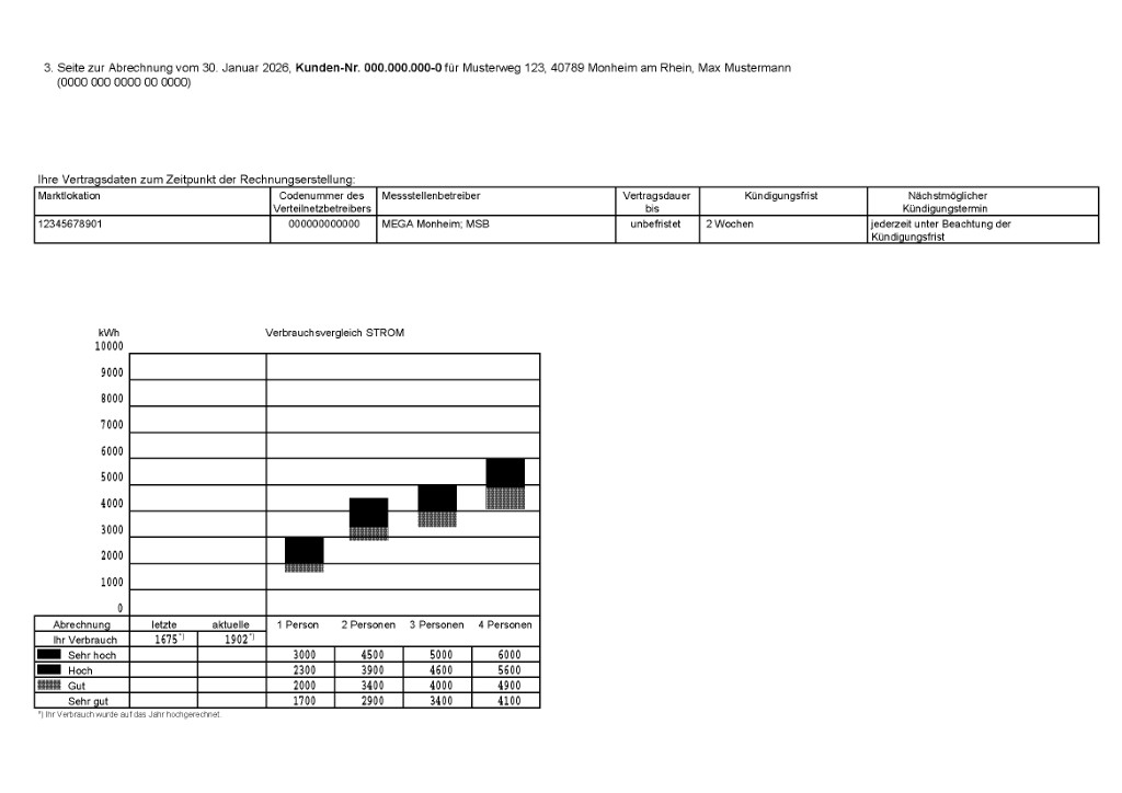 Musterrechnung Grundversorgung Strom Seite 3